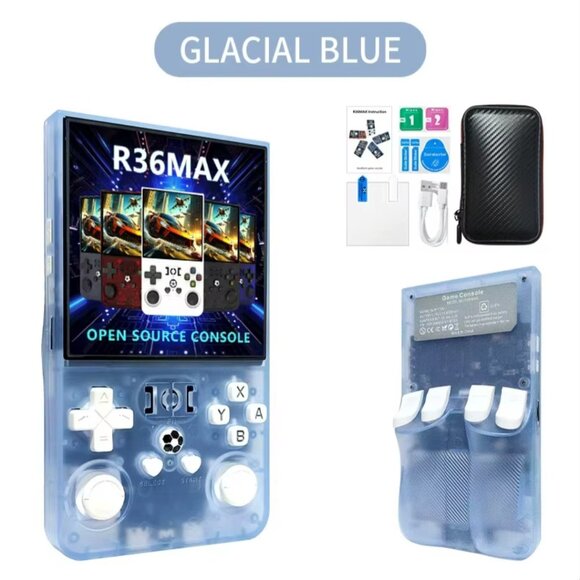 Handheld Open Source Gaming Console R36 MAX - GLACIAL BLUE - Picture 1 of 8